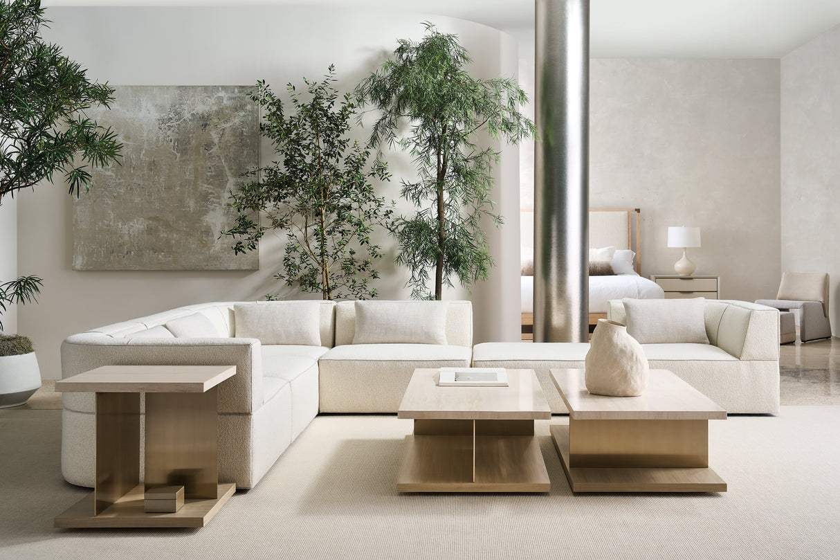 Sofa modułowa z białym ściągaczem, 6 elementów | Caracole Marbella