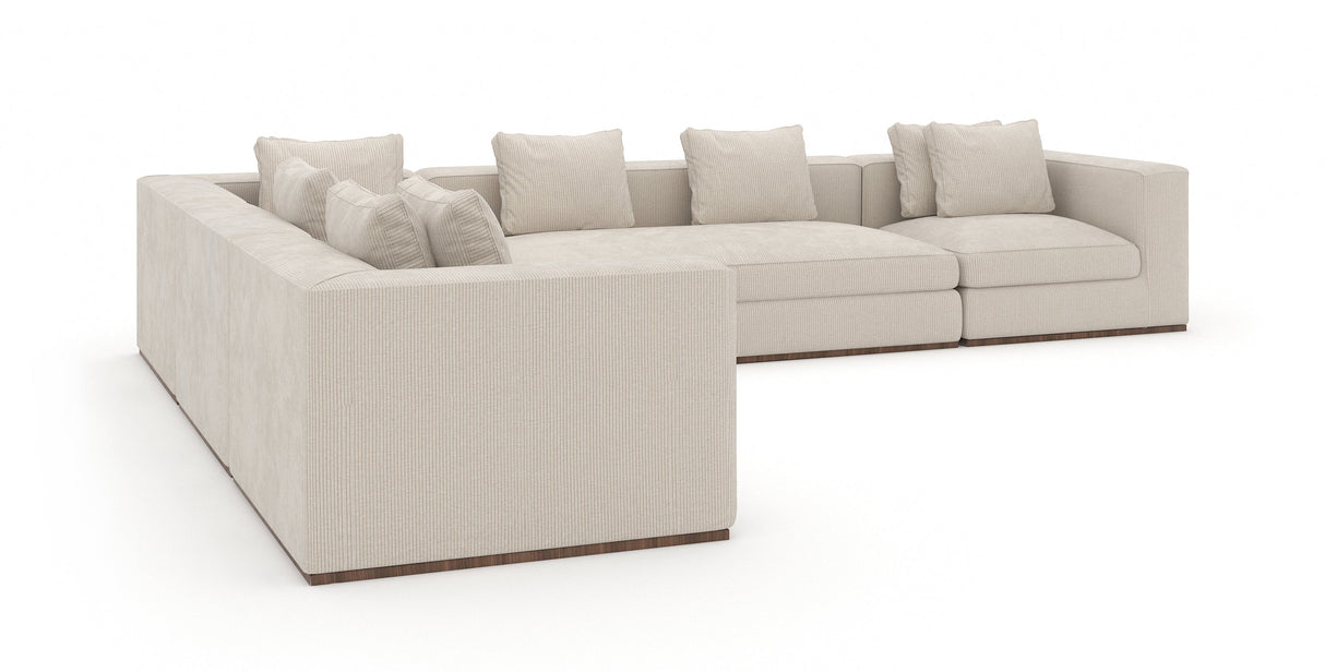 Kremowa sofa modułowa z szezlongiem | Caracole Bello