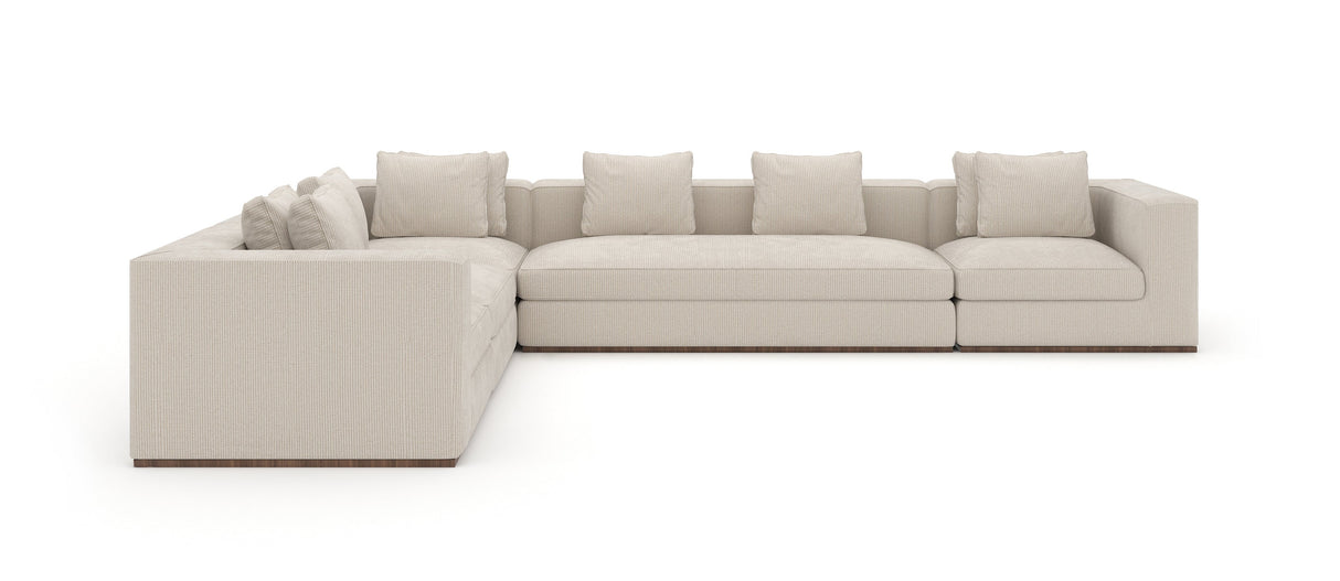 Kremowa sofa modułowa z szezlongiem | Caracole Bello