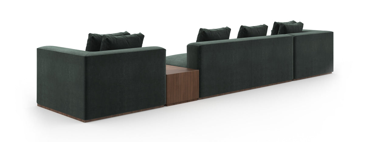 Tapicerowana czarna sofa modułowa | Caracole Bello
