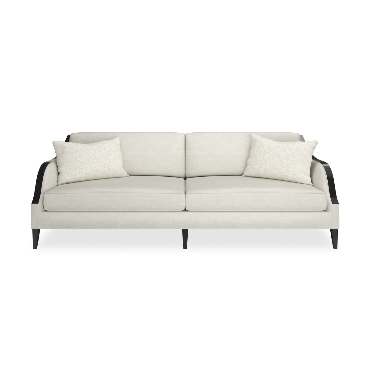Kremowa sofa w plecionce koszykowej | Caracole Pitch Perfect