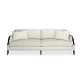 Kremowa sofa w plecionce koszykowej | Caracole Pitch Perfect