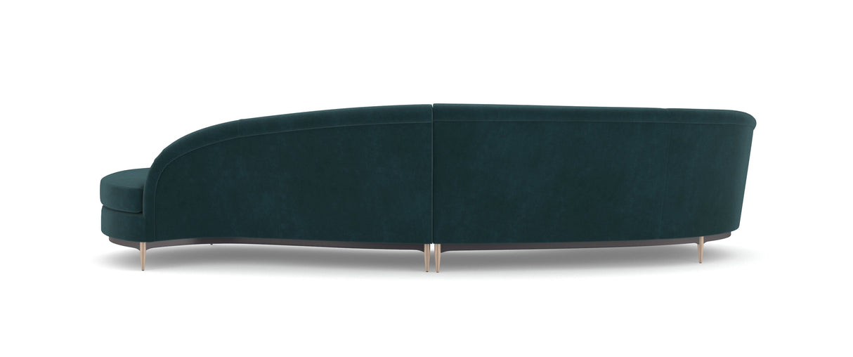 Zielona sofa modułowa | Caracole Three's Company