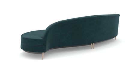 Zielona sofa modułowa | Caracole Three's Company