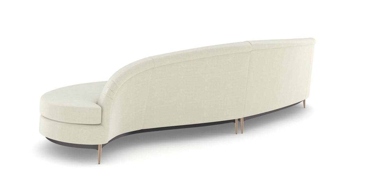 Sofa modułowa w kolorze szampana | Caracole Three's Company
