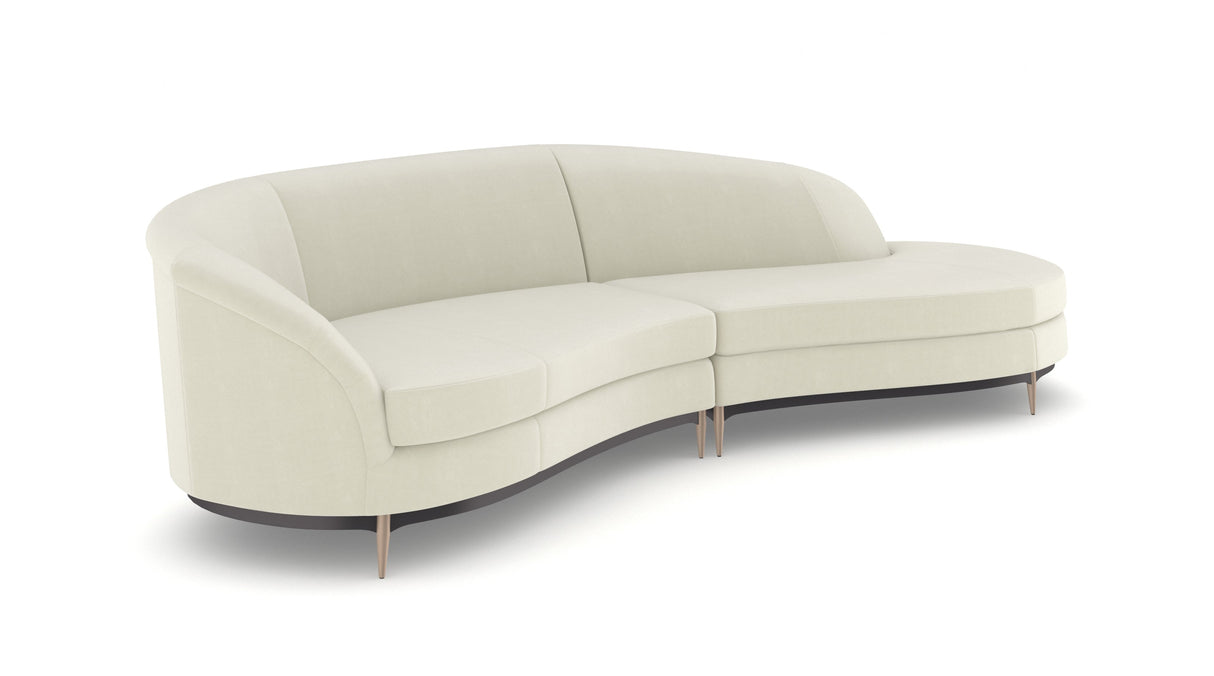 Sofa modułowa w kolorze szampana | Caracole Three's Company