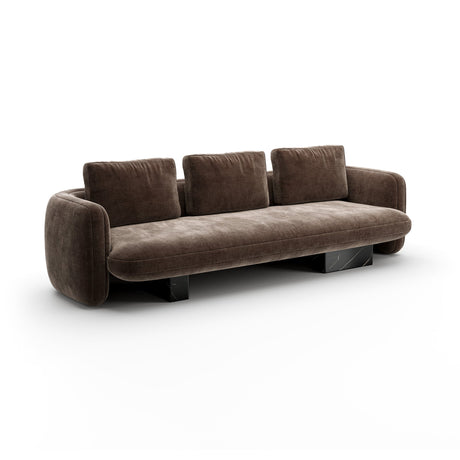 Taupe Aksamitna Sofa | Caracole Overlap
