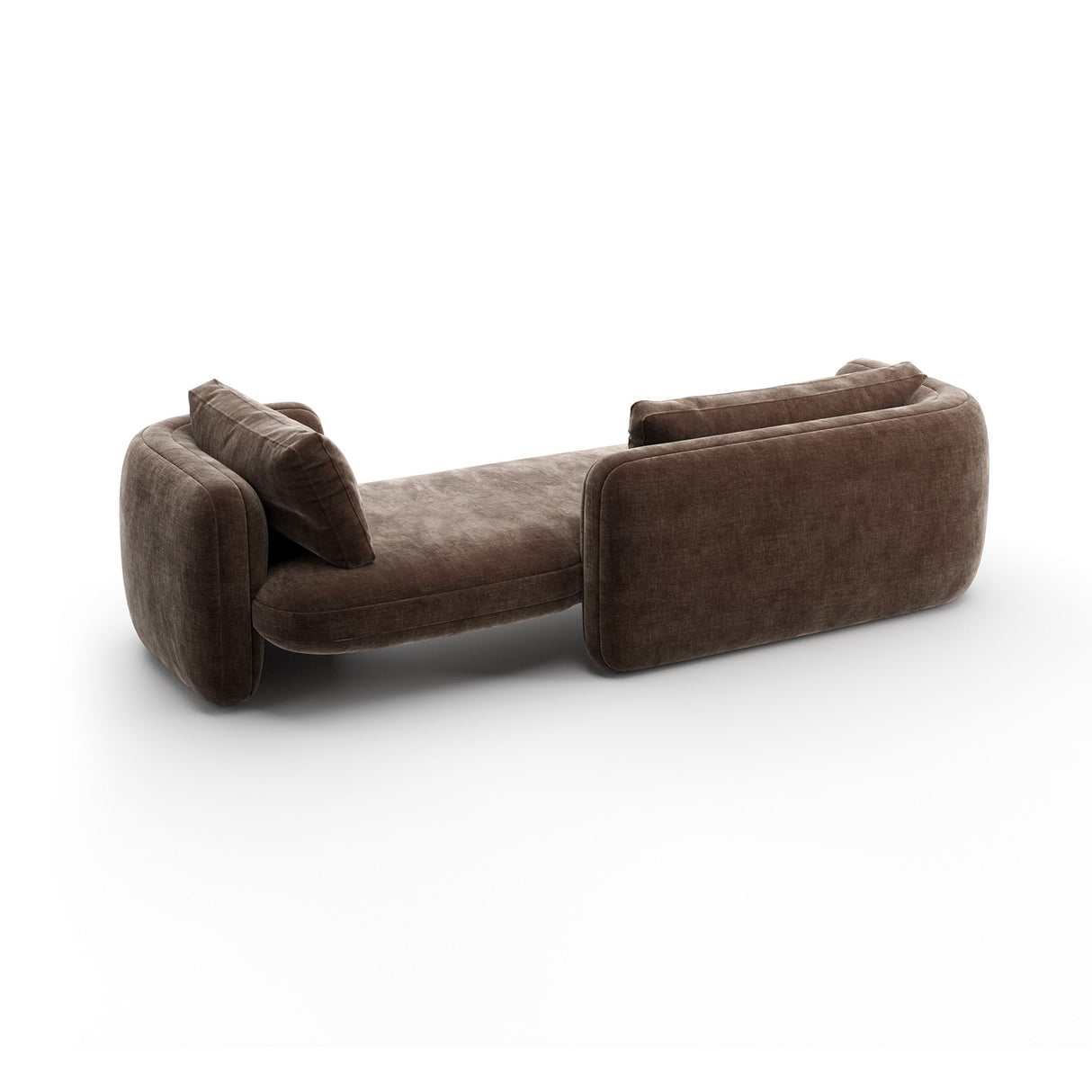 Leżanka do sypialni z aksamitu w kolorze taupe | Caracole Overlap
