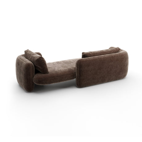 Leżanka do sypialni z aksamitu w kolorze taupe | Caracole Overlap