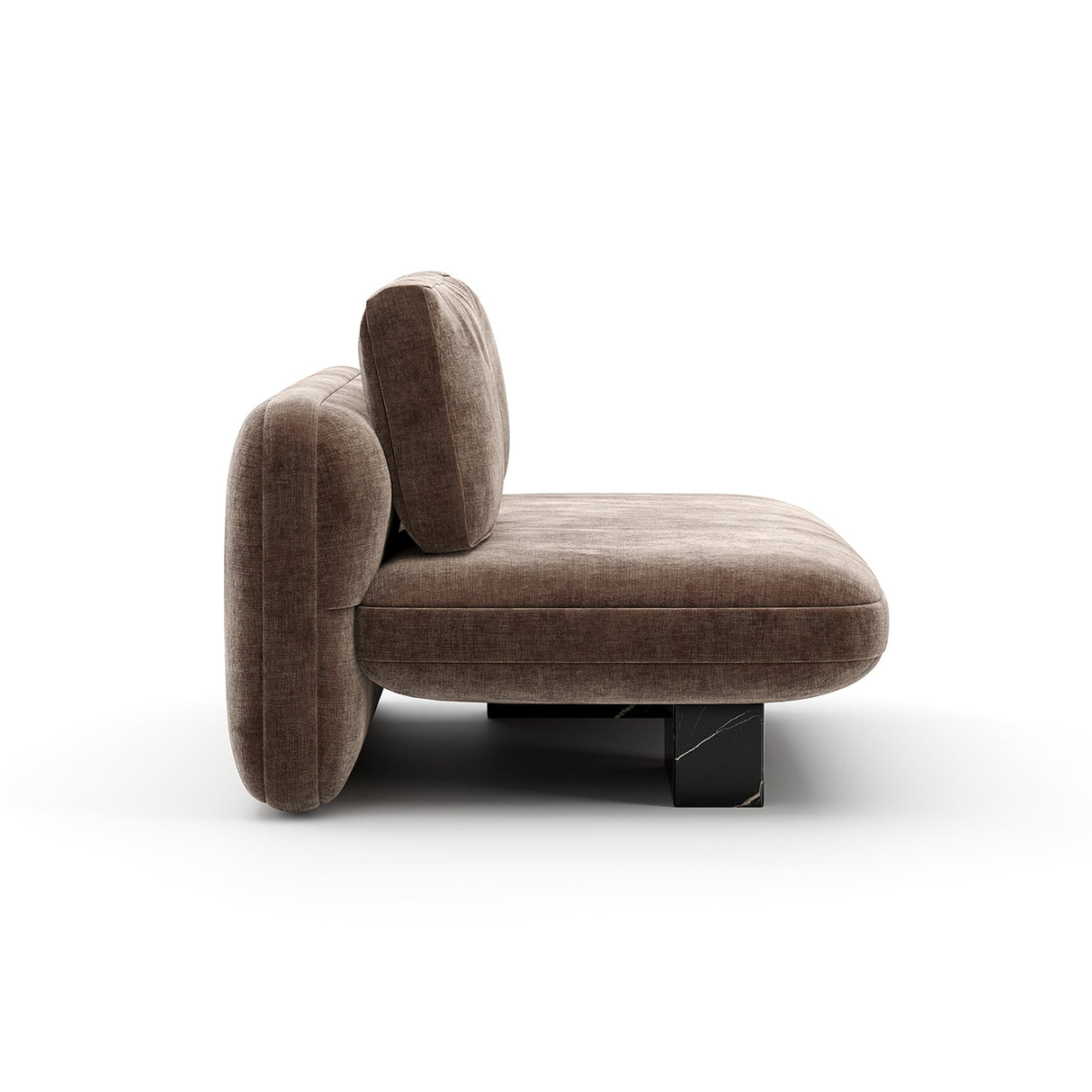 Sofa dwuosobowa z aksamitu w kolorze taupe | Caracole Overlap