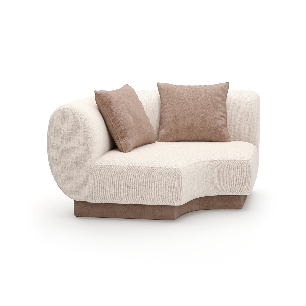 Beżowa, prążkowana sofa narożna z lnu | Caracole Seta
