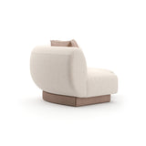 Beżowa, prążkowana sofa narożna z lnu | Caracole Seta