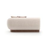 Beżowa, prążkowana, lniana sofa dwuosobowa | Caracole Seta