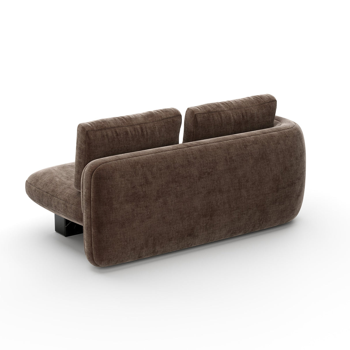 Lewa sofa dwuosobowa z aksamitu w kolorze taupe | Caracole Overlap