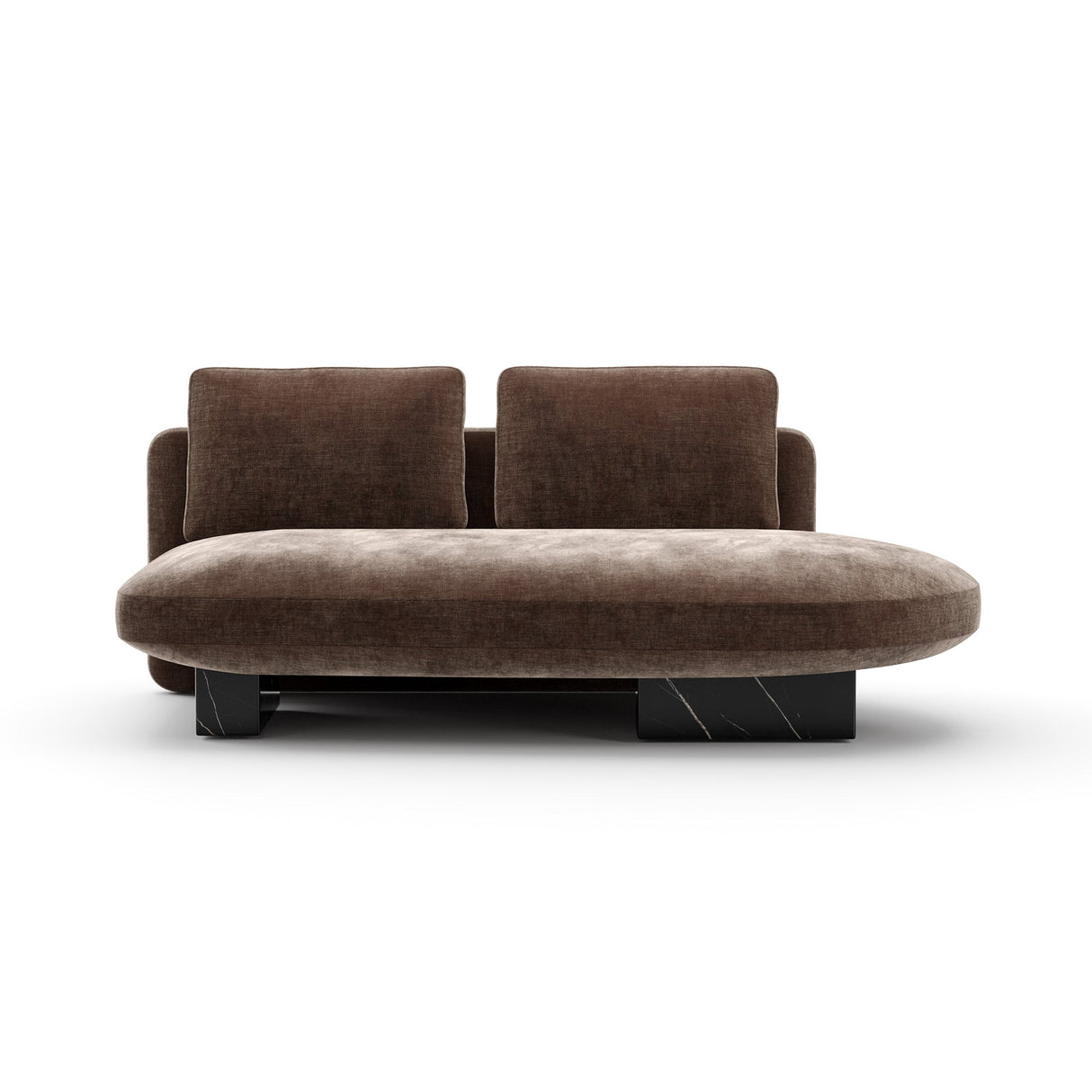 Lewy zderzak kanapy w kolorze taupe velvet | Caracole Overlap