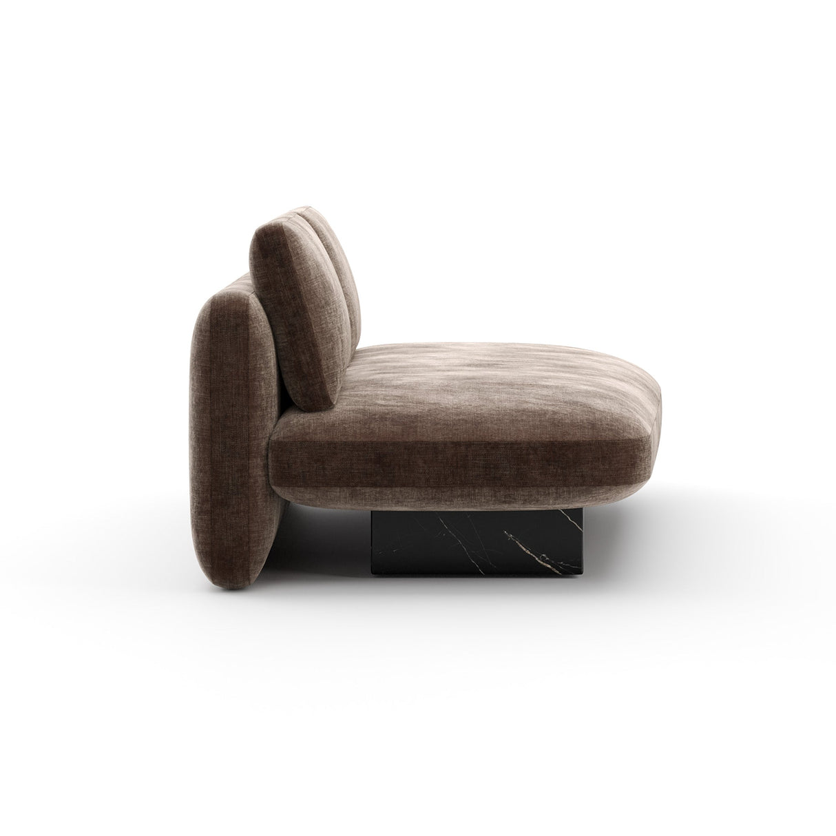 Lewy zderzak kanapy w kolorze taupe velvet | Caracole Overlap