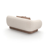 Beżowa, prążkowana, lniana sofa dwuosobowa | Caracole Seta