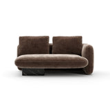 Kanapa z prawym zderzakiem w kolorze taupe velvet | Caracole Overlap