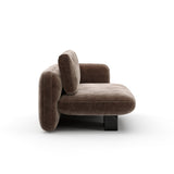 Kanapa z prawym zderzakiem w kolorze taupe velvet | Caracole Overlap