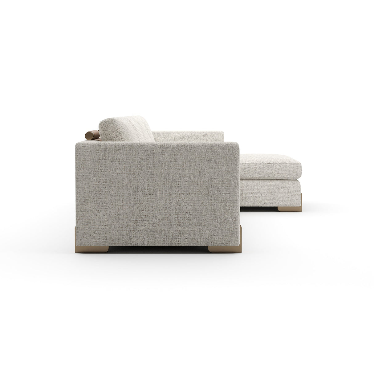 Nowoczesna sofa z leżanką po prawej stronie w neutralnych tonach | Caracole Contrast