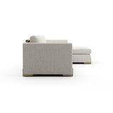 Nowoczesna sofa z leżanką po prawej stronie w neutralnych tonach | Caracole Contrast