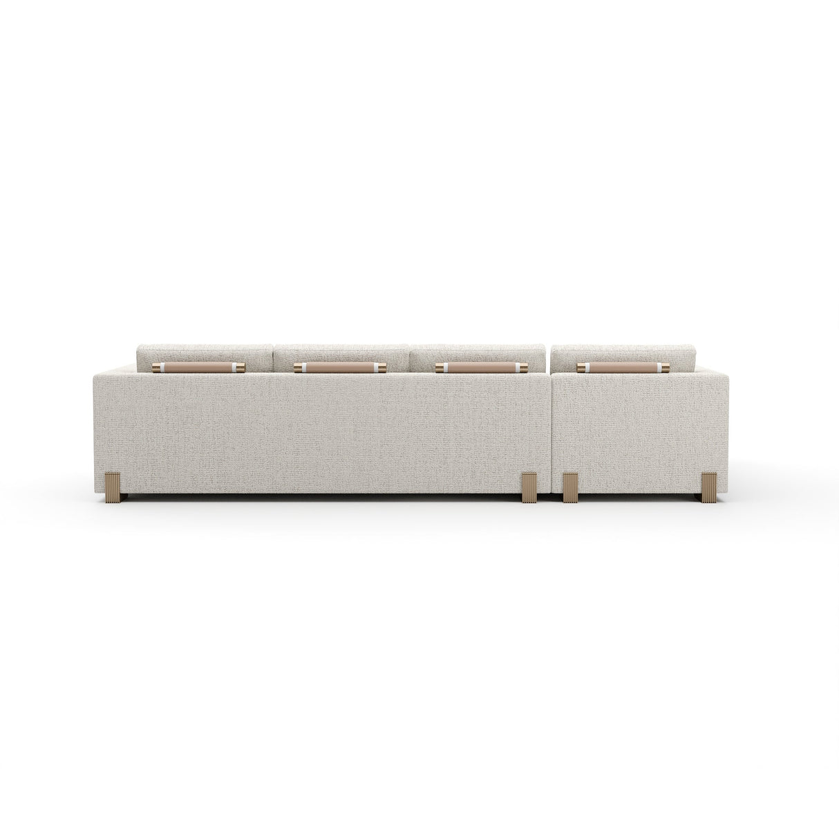 Nowoczesna sofa z leżanką po lewej stronie w neutralnych tonach | Caracole Contrast