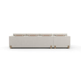 Nowoczesna sofa z leżanką po lewej stronie w neutralnych tonach | Caracole Contrast